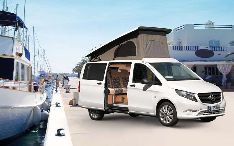REIMO TrioStyle baseret på Mercedes Vito, luksus indretning som skaber glæde, både i hverdagen og på ferieturen.
